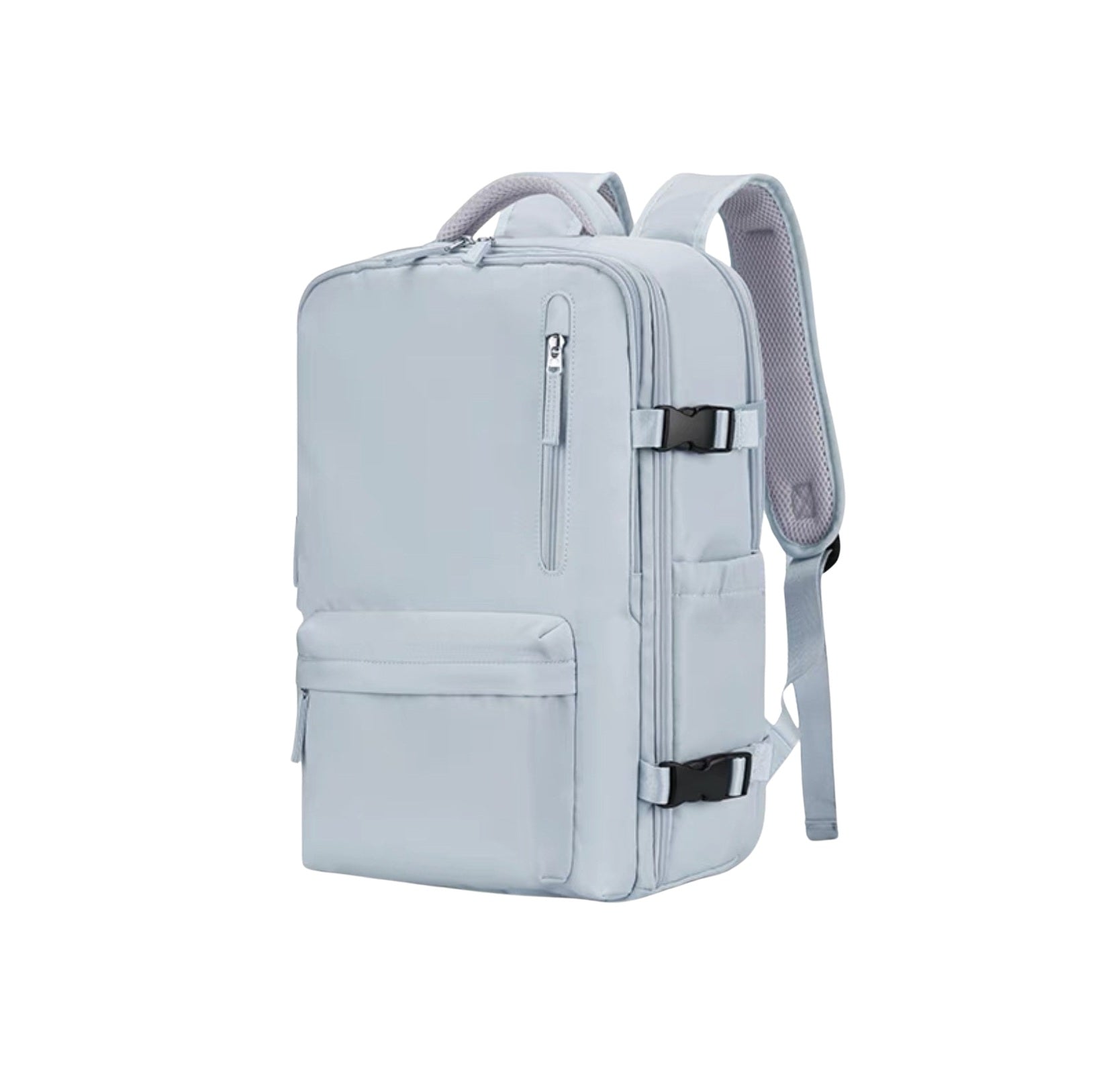 Sac de voyage à dos avec grande ouverture et compartiments organisés, sac à dos de voyage extensible pour avion, variante bleu leger