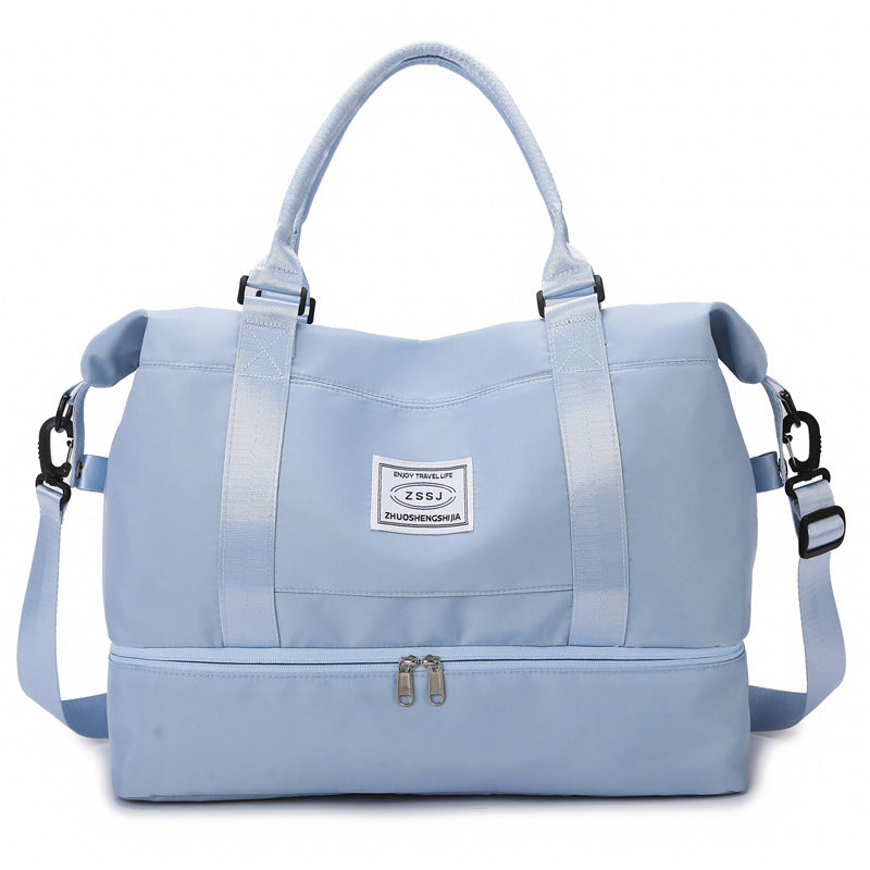sac de voyage cabine FlexCarry bleu clair compartiment zippé, bagage organiseur avion