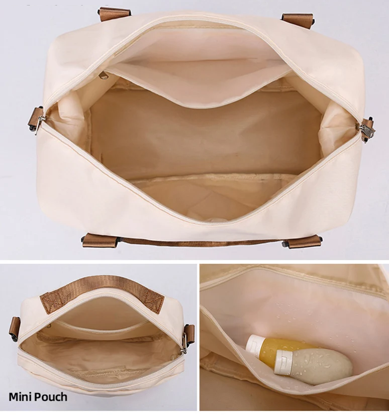 intérieur sac de voyage cabine Flexcarry beige, compartiments organisés, rangement bagage pratique