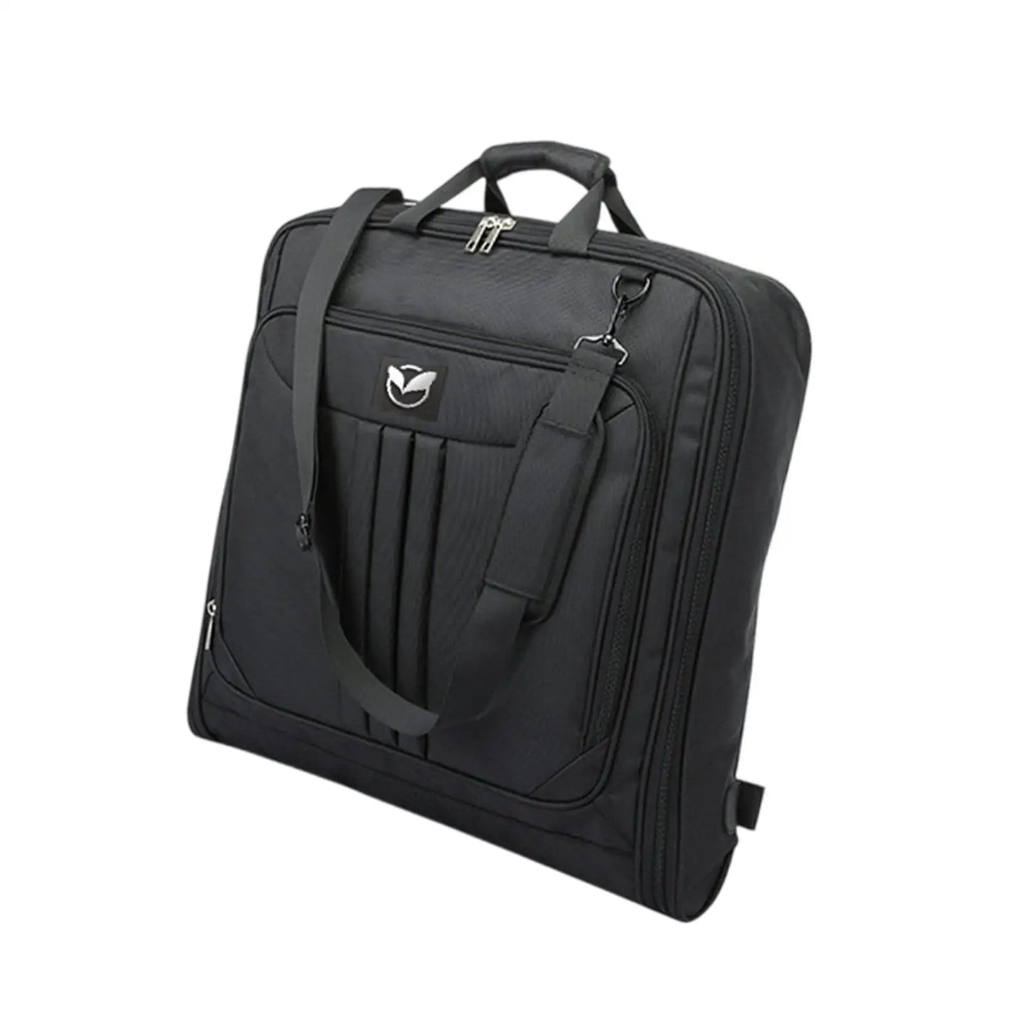 sac de voyage costume anti-froisse suspendu noir avec bandoulière, vue profil