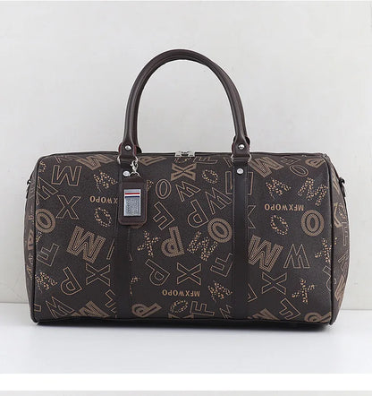 Sac de voyage business imprimé géométrique en PU premium, sac de voyage élégant homme femme pour déplacements professionnels