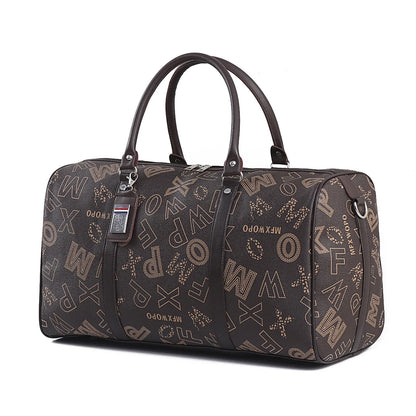 Sac de voyage business imprimé géométrique en PU premium, sac de voyage élégant homme femme pour déplacements professionnels
