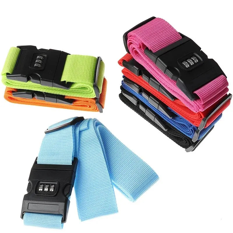 Sangle pour valise Rangement Chic, sangle de bagage antivol réglable avec verrouillage par mot de passe, idéale pour sécuriser vos valises pendant le voyage – Collection Accessoires Sécurité Voyage.
