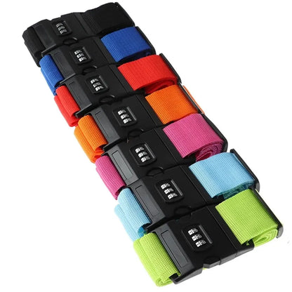 Sangle pour valise Rangement Chic, sangle de bagage antivol réglable avec verrouillage par mot de passe, idéale pour sécuriser vos valises pendant le voyage – Collection Accessoires Sécurité Voyage.