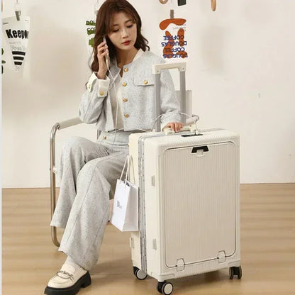 Valise cabine 20 pouces à ouverture frontale avec cadre aluminium et port USB | AirFrame Pro™