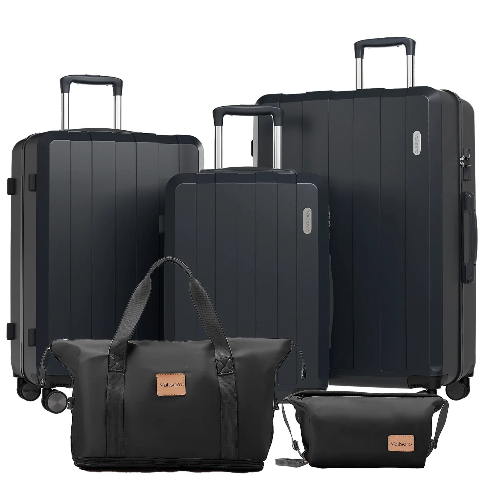 Ensemble valise cabine Kittravel5 noire, bagages famille, sacs de voyage à roulettes