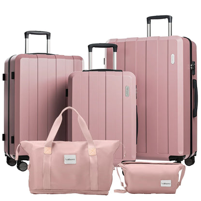 Valise cabine Kittravel5 ensemble bagages famille rose, set de valises rigides et sacs voyage