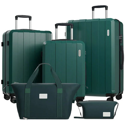 ensemble valise cabine Kittravel5 vert, bagages famille, set de rangement voyage
