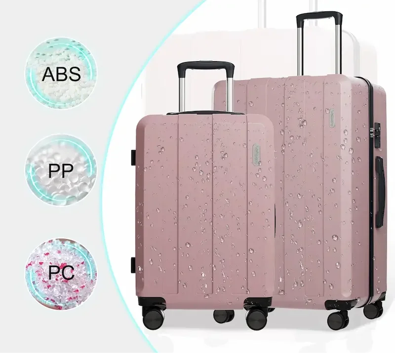 valise cabine Kittravel5 rose waterproof, roues 360 silencieuses, polycarbonate léger
