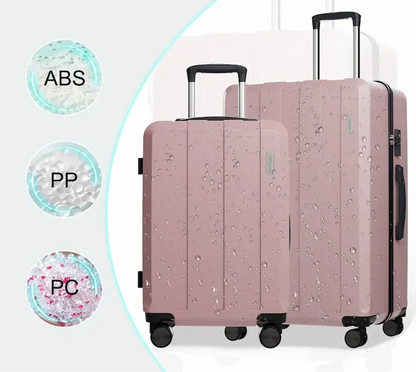 valise cabine Kittravel5 rose waterproof, roues 360 silencieuses, polycarbonate léger