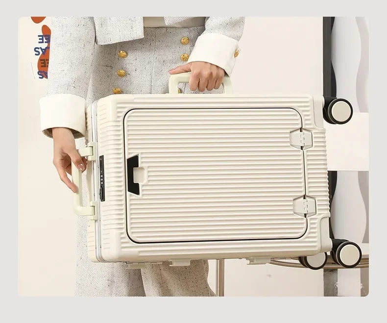 Valise cabine 20 pouces à ouverture frontale avec cadre aluminium et port USB | AirFrame Pro™