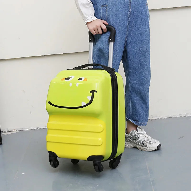valise enfant 18 pouces a roulettes en abs coque rigide bagage enfant cabine theme animal 3d mignon pour voyage enfant vacances etudiant