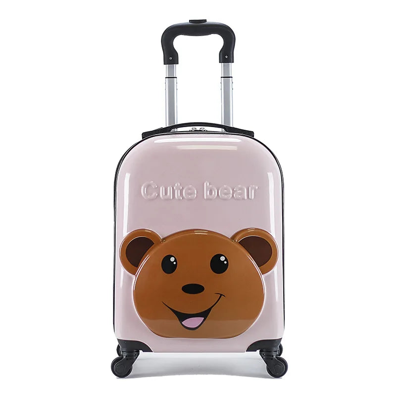 valise enfant 18 pouces a roulettes en abs coque rigide bagage enfant cabine theme animal 3d mignon pour voyage enfant vacances etudiant