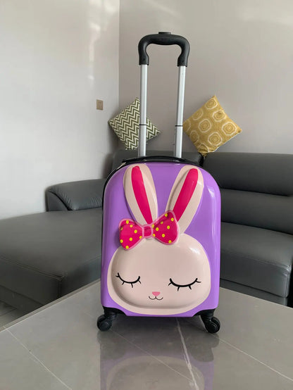 valise enfant 18 pouces a roulettes en abs coque rigide bagage enfant cabine theme animal 3d mignon pour voyage enfant vacances etudiant